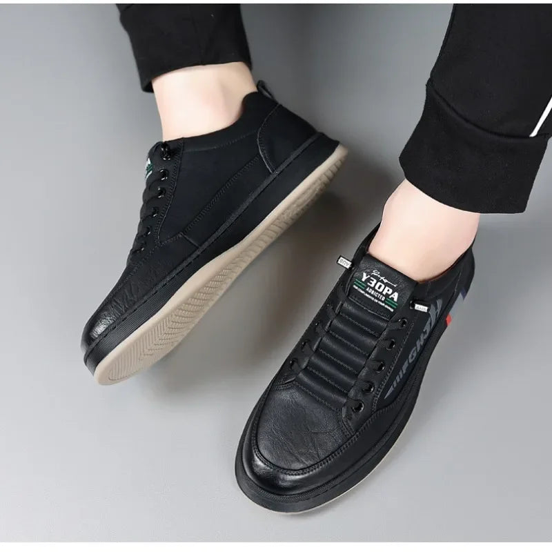 New Designer Cow Leather Sneakers for Men Designer Soft Sole Breathable Sports Shoes Man Fashion Casual Light Zapatos De Hombre