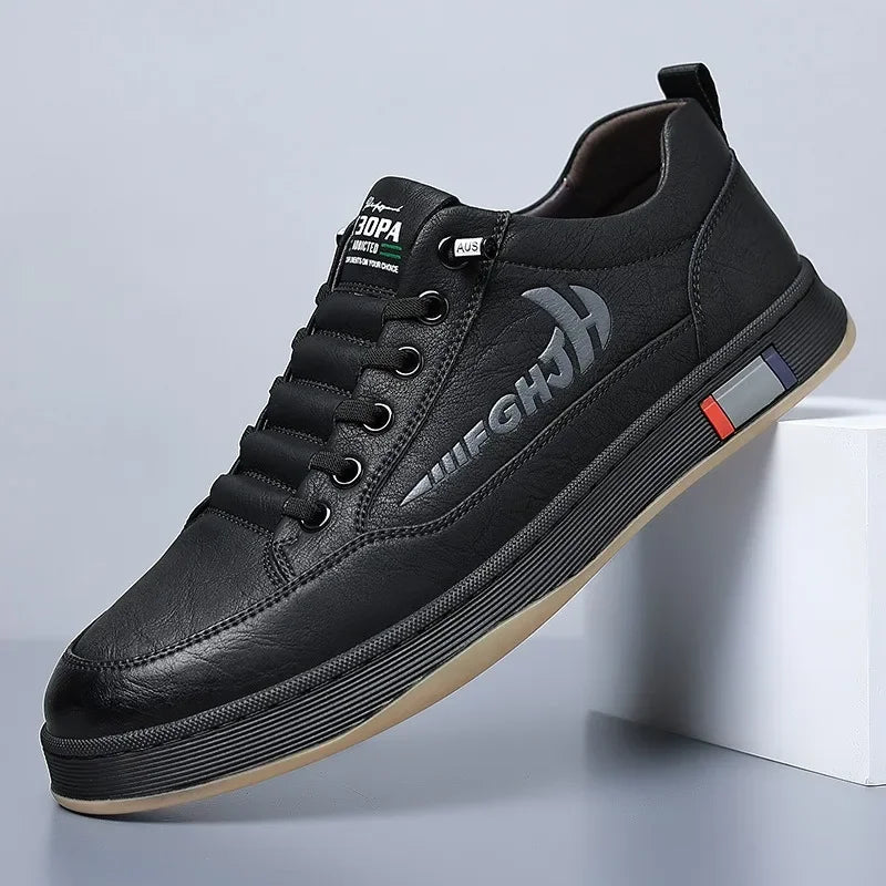 New Designer Cow Leather Sneakers for Men Designer Soft Sole Breathable Sports Shoes Man Fashion Casual Light Zapatos De Hombre