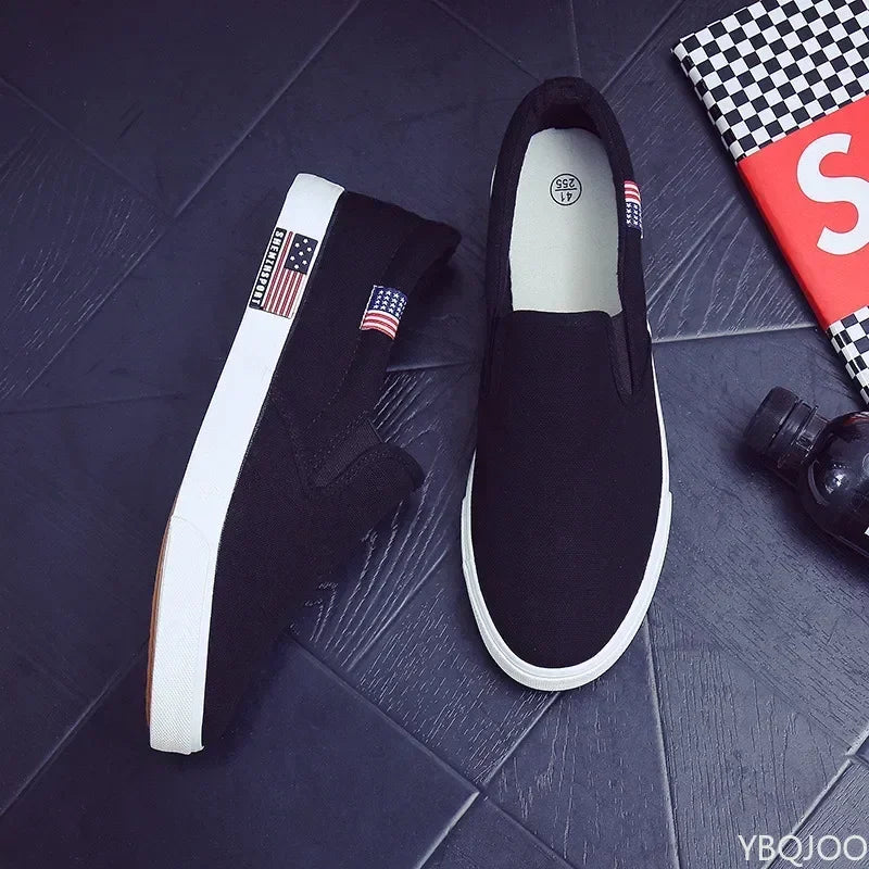Men Casual Shoes Canvas Luxury  Mens Loafers Breathable Slip on FlatsMale Vulcanized Shoes White Driving Shoes Plus Size 47