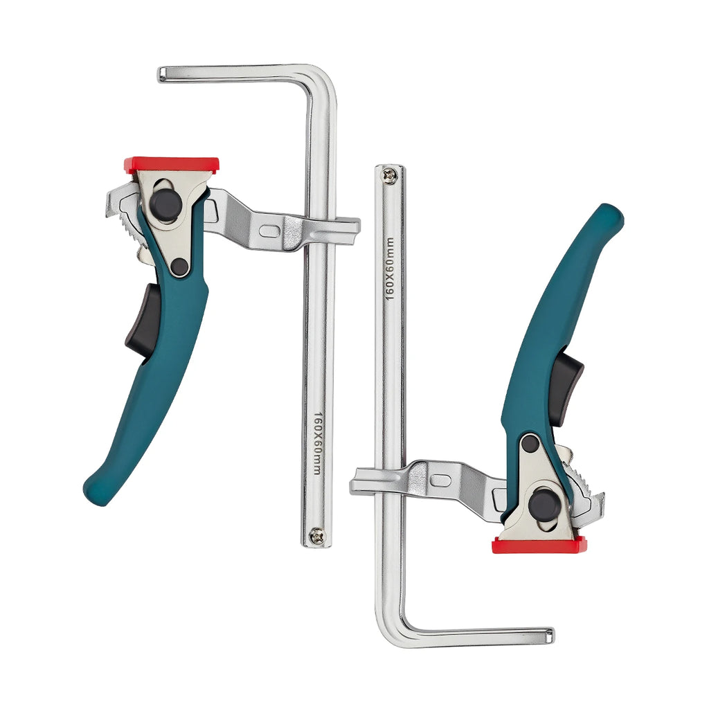 Allsome 2pcs Ratcheting Table Clamp, Quick Release Clamp For MFT and Guide Rail System, Bar Clamp