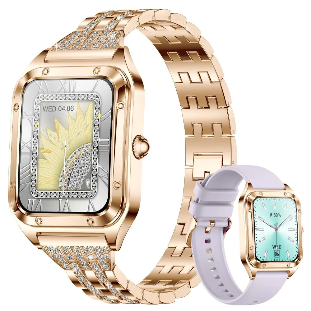 LIGE Smart Watch Woman Sport Fitnes AI Voice Control Full Touch Bracelet Bluetooth Call Waterproof For Fashion Ladies Smartwatch